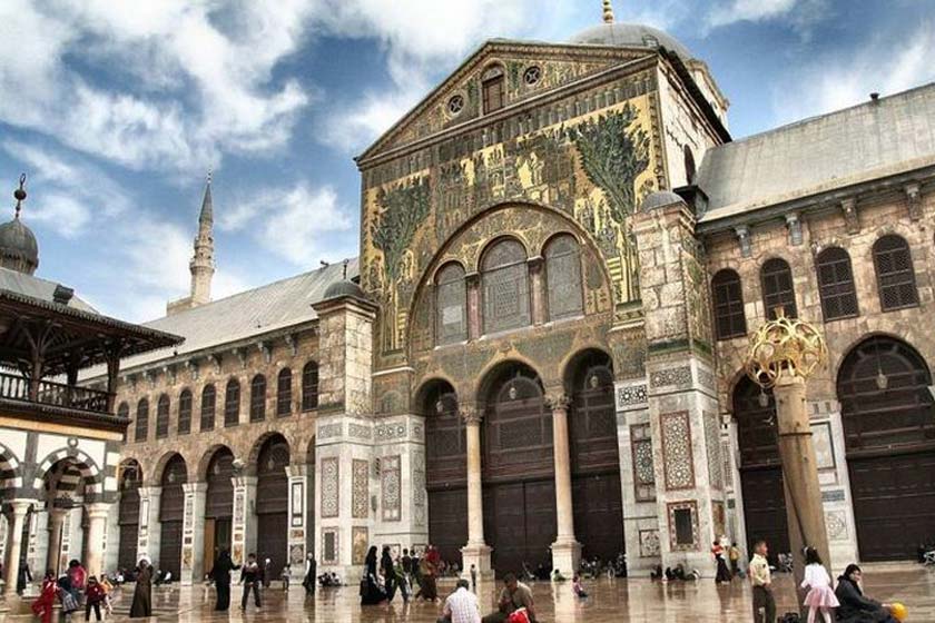 پخش اذان جمعی از مسجد جامع اموی دمشق