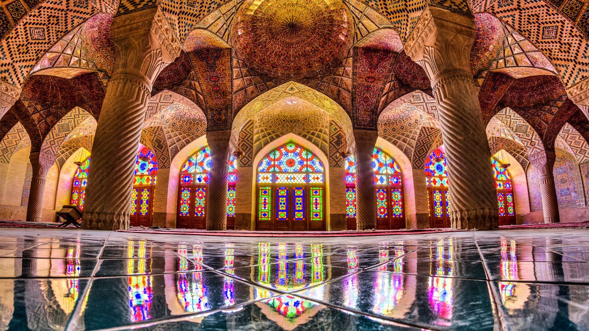 تک عکس| یک قاب متفاوت از زیبایی‌های مسجد نصیرالملک شیراز