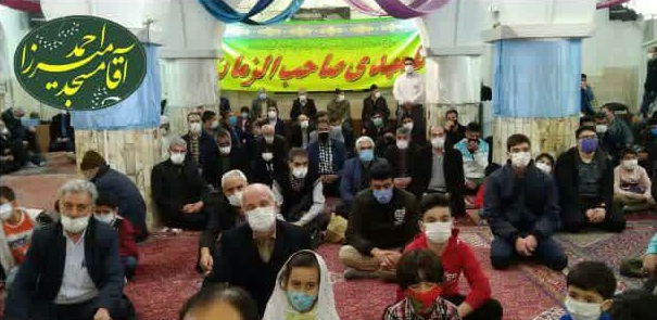 مراسم جشن و نورافشانی در مسجد میرزااحمد زنجان برگزار شد