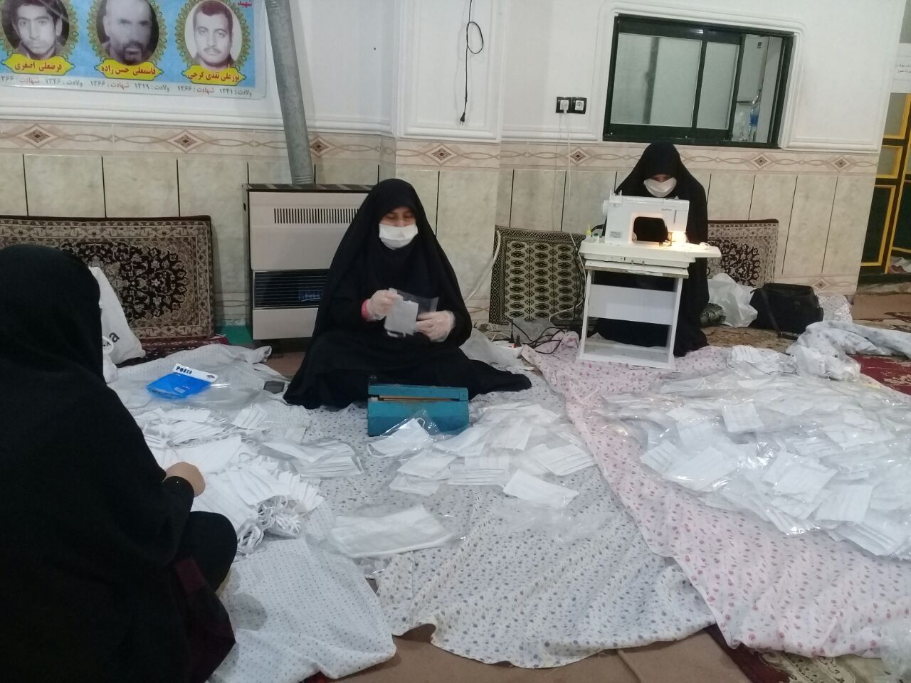 تولید و توزیع ۳ هزار ماسک به همت کانون مسجد شهدا روستای گرجی محله بهشهر